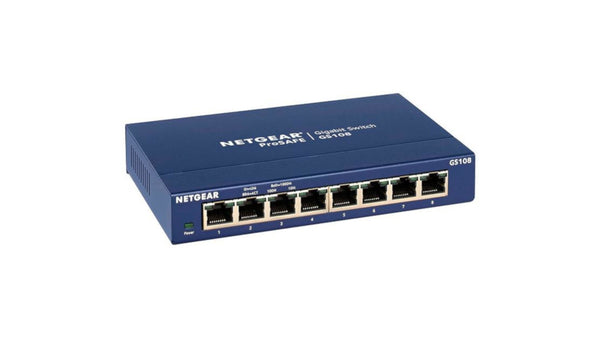 GS108GE Netgear 8 Port 10/100/1000 Gigabit Ethernet Unmanaged Switch (Metal Case)